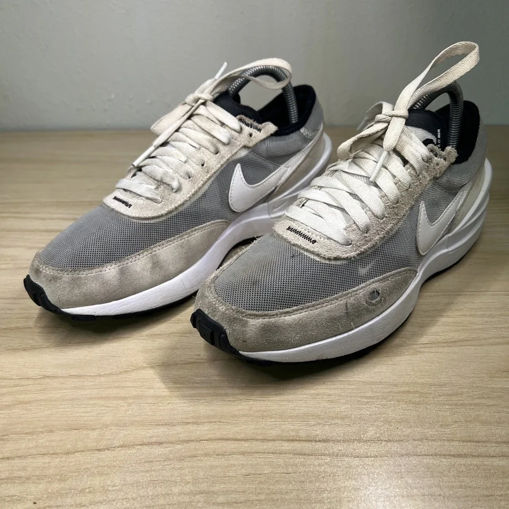 Nike Waffle One Shoes Mens Size 6Y DC0481-100 Mesh Suede Running Sneakers‎